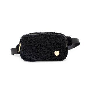 Fuzzy Crossbody Sling Bag w/ Heart for Kids